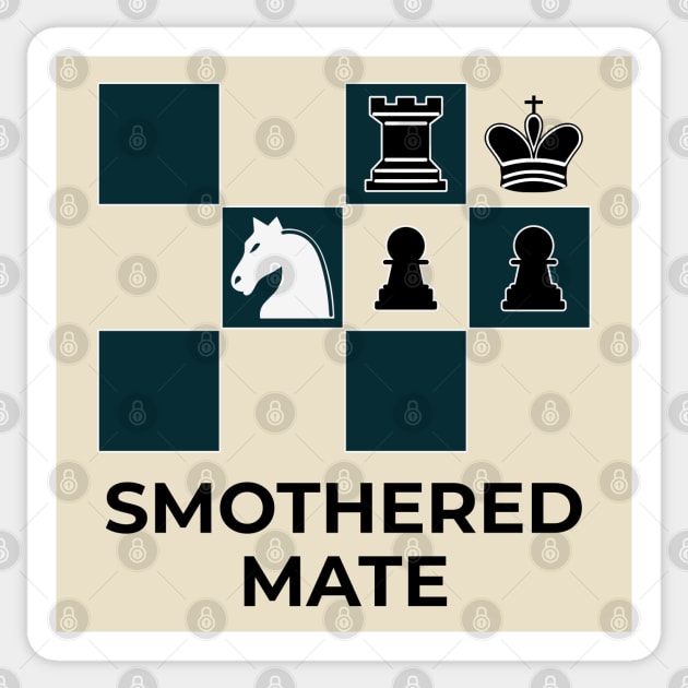 Smothered Mate Diagram - Chess Lovers Gift Sticker by TuncGK